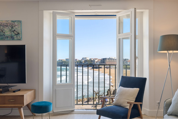 Location appartement cosy et moderne avec vue mer à Biarritz